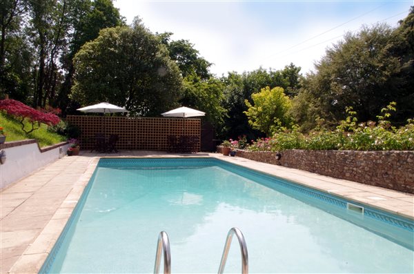 Outdoor heated swimming pool